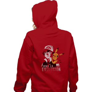 Shirts Zippered Hoodies, Unisex / Small / Red Viva La Evolucion