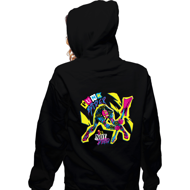 Daily_Deal_Shirts Zippered Hoodies, Unisex / Small / Black Punk Spider Is Not Dead