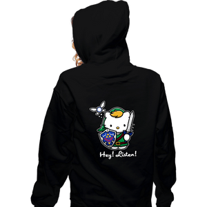 Shirts Zippered Hoodies, Unisex / Small / Black Hey Listen