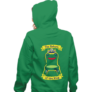 Daily_Deal_Shirts Zippered Hoodies, Unisex / Small / Irish Green Froggy Chair Returns