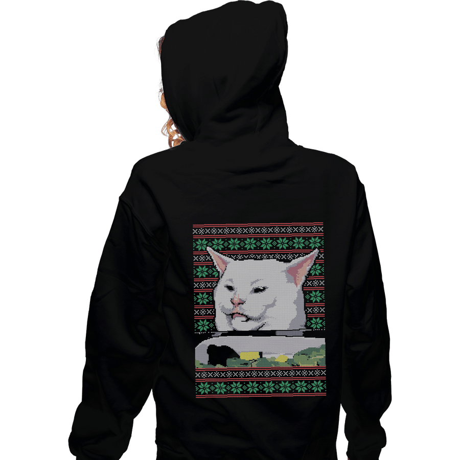 Shirts Pullover Hoodies, Unisex / Small / Black Cat Getting Yelled At Sweater