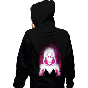 Daily_Deal_Shirts Zippered Hoodies, Unisex / Small / Black Glitch Spider-Gwen