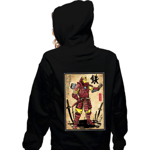 Daily_Deal_Shirts Zippered Hoodies, Unisex / Small / Black Iron Samurai