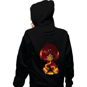 Daily_Deal_Shirts Zippered Hoodies, Unisex / Small / Black Firebender