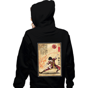 Daily_Deal_Shirts Zippered Hoodies, Unisex / Small / Black Fire Nation Master Woodblock