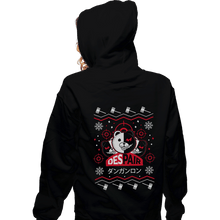 Load image into Gallery viewer, Shirts Zippered Hoodies, Unisex / Small / Black Despair Kuma Ugly Christmas Sweater
