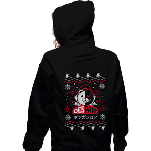 Shirts Zippered Hoodies, Unisex / Small / Black Despair Kuma Ugly Christmas Sweater