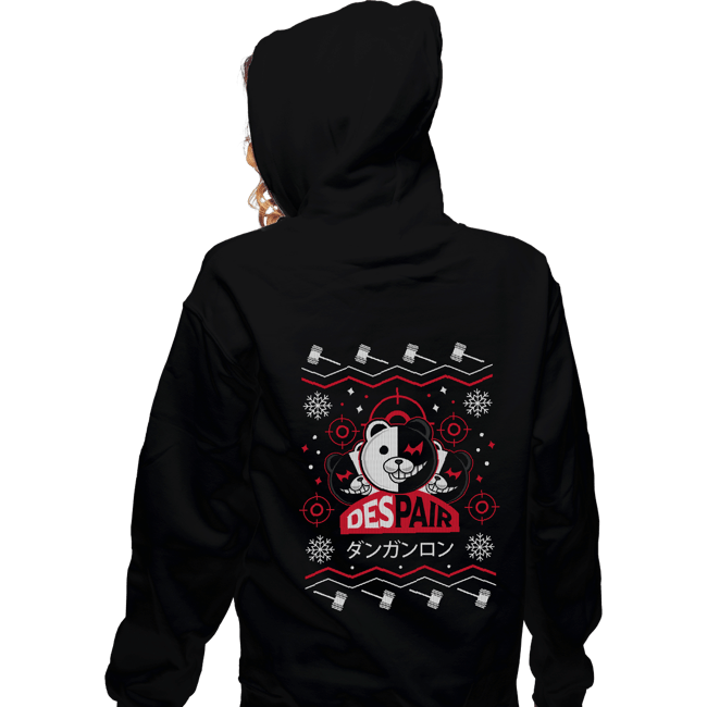 Shirts Zippered Hoodies, Unisex / Small / Black Despair Kuma Ugly Christmas Sweater