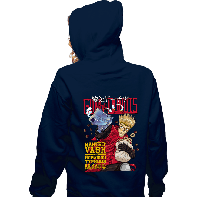Daily_Deal_Shirts Zippered Hoodies, Unisex / Small / Navy Guns And Donuts