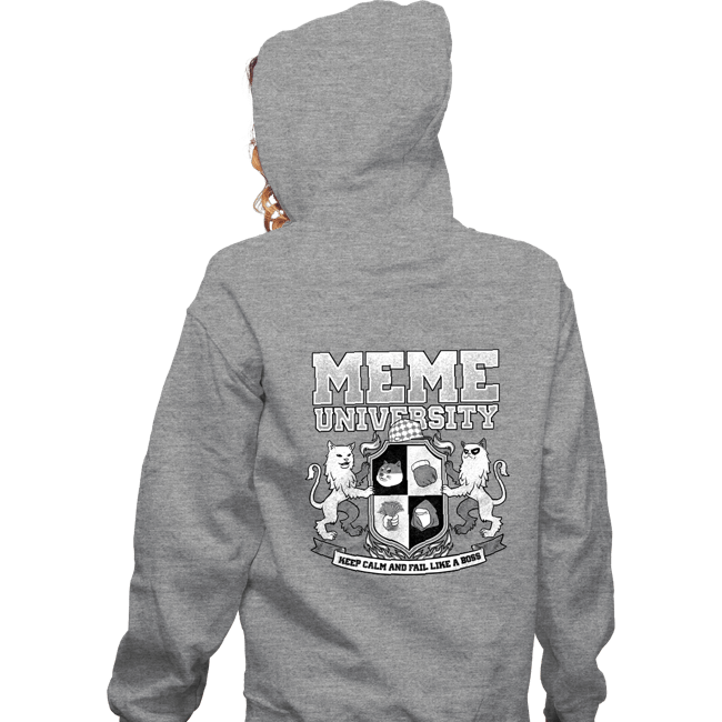 Secret_Shirts Zippered Hoodies, Unisex / Small / Sports Grey Meme University