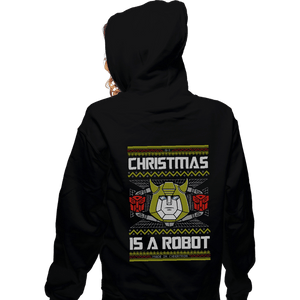 Shirts Zippered Hoodies, Unisex / Small / Black Christmas Is A Robot