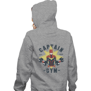 Shirts Zippered Hoodies, Unisex / Small / Sports Grey Captain Gym