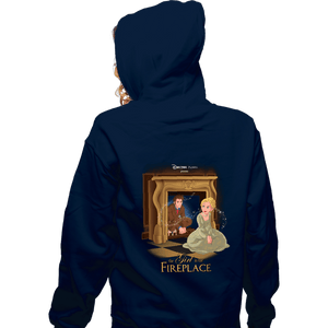 Secret_Shirts Zippered Hoodies, Unisex / Small / Navy Girl In The Fireplace