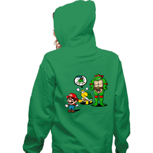Secret_Shirts Zippered Hoodies, Unisex / Small / Irish Green Turtle Big Bro