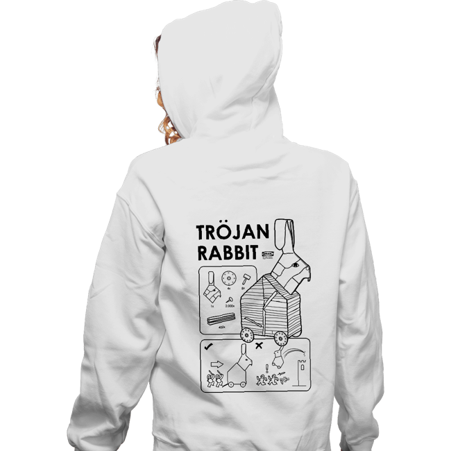 Secret_Shirts Zippered Hoodies, Unisex / Small / White The Trojan Rabbit