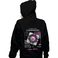 Load image into Gallery viewer, Secret_Shirts Zippered Hoodies, Unisex / Small / Black Companion Cube
