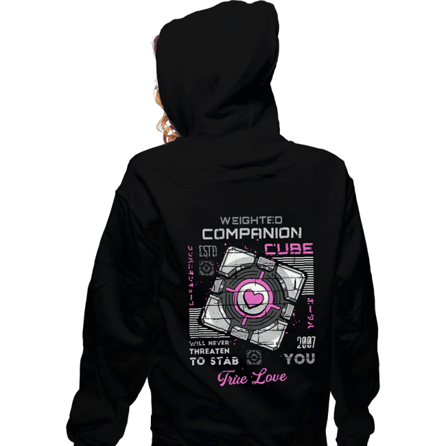 Secret_Shirts Zippered Hoodies, Unisex / Small / Black Companion Cube