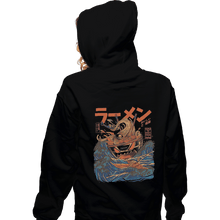 Load image into Gallery viewer, Shirts Zippered Hoodies, Unisex / Small / Black Great Ramen off Kanagawa
