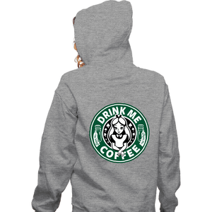 Daily_Deal_Shirts Zippered Hoodies, Unisex / Small / Sports Grey Drink Me Coffee