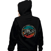 Load image into Gallery viewer, Shirts Zippered Hoodies, Unisex / Small / Black Retro Millennium Falcon Sun
