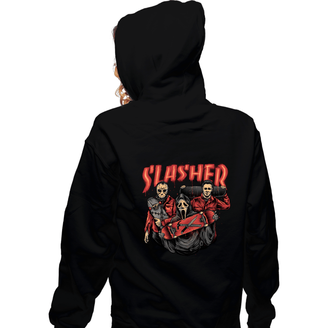 Daily_Deal_Shirts Zippered Hoodies, Unisex / Small / Black Slasher Club