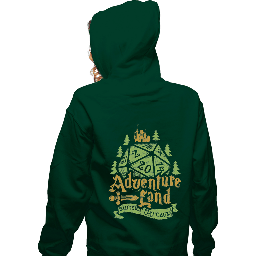 Shirts Zippered Hoodies, Unisex / Small / Irish Green Adventureland Summer RPG Camp
