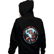 Load image into Gallery viewer, Daily_Deal_Shirts Zippered Hoodies, Unisex / Small / Black Nightmare Santa
