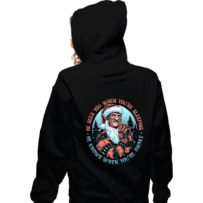 Daily_Deal_Shirts Zippered Hoodies, Unisex / Small / Black Nightmare Santa
