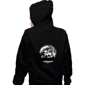 Shirts Zippered Hoodies, Unisex / Small / Black Moonlight Chase