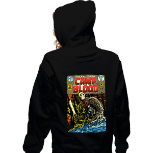 Daily_Deal_Shirts Zippered Hoodies, Unisex / Small / Black Camp Blood