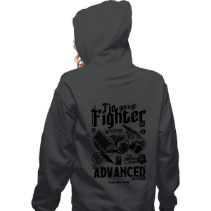 Daily_Deal_Shirts Zippered Hoodies, Unisex / Small / Dark Heather Tie Fighter Garage