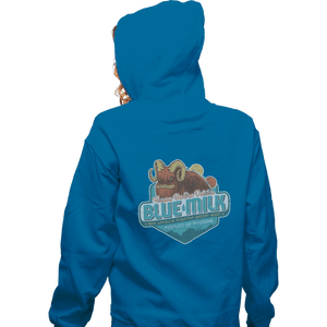 Shirts Zippered Hoodies, Unisex / Small / Royal Blue Blue Milk