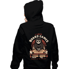 Load image into Gallery viewer, Daily_Deal_Shirts Zippered Hoodies, Unisex / Small / Black I Love Board Games

