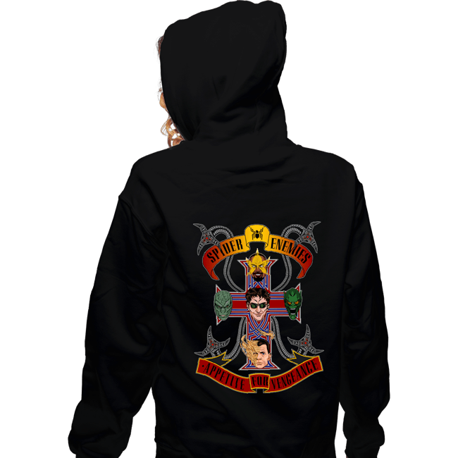Daily_Deal_Shirts Zippered Hoodies, Unisex / Small / Black Spider Enemies