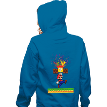 Load image into Gallery viewer, Shirts Zippered Hoodies, Unisex / Small / Royal Blue Super Paint Splatter

