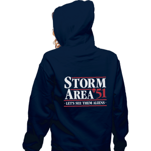 Shirts Zippered Hoodies, Unisex / Small / Navy Storm Area 51