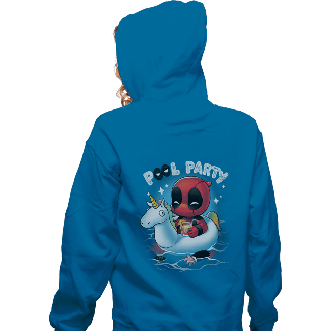 Shirts Zippered Hoodies, Unisex / Small / Royal Blue Pool Party
