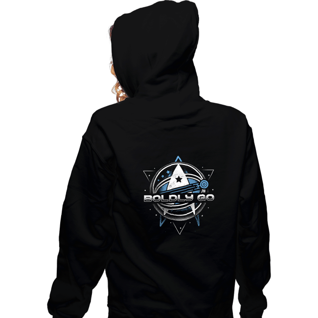Shirts Zippered Hoodies, Unisex / Small / Black Boldly into Space