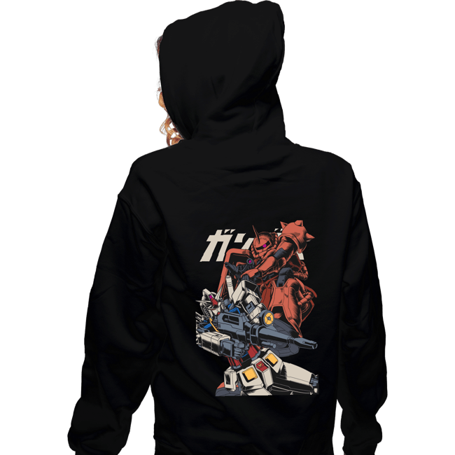 Shirts Zippered Hoodies, Unisex / Small / Black Zaku VS RX 78-2