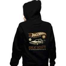 Load image into Gallery viewer, Daily_Deal_Shirts Zippered Hoodies, Unisex / Small / Black Doc&#39;s Wheels
