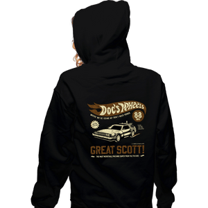 Daily_Deal_Shirts Zippered Hoodies, Unisex / Small / Black Doc's Wheels