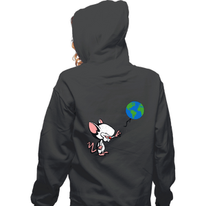 Daily_Deal_Shirts Zippered Hoodies, Unisex / Small / Dark Heather Mouse With World