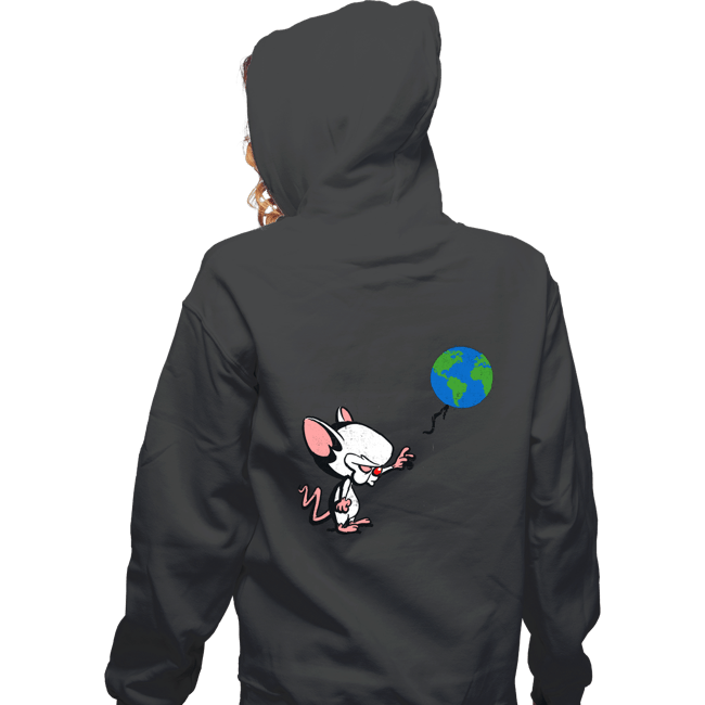 Daily_Deal_Shirts Zippered Hoodies, Unisex / Small / Dark Heather Mouse With World