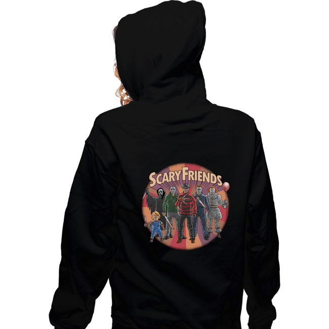 Daily_Deal_Shirts Zippered Hoodies, Unisex / Small / Black Scary Friends