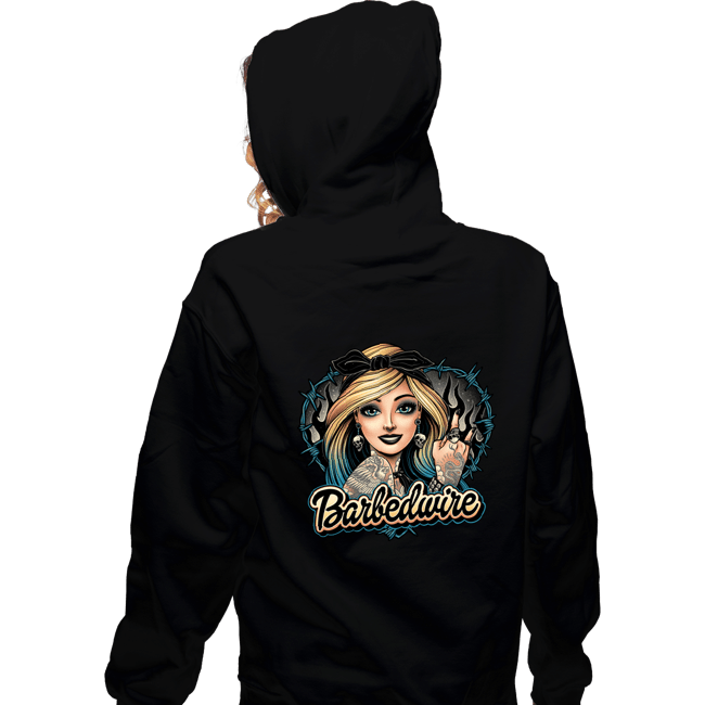 Daily_Deal_Shirts Zippered Hoodies, Unisex / Small / Black Barbedwire