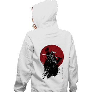 Shirts Zippered Hoodies, Unisex / Small / White Mandalorian Samurai