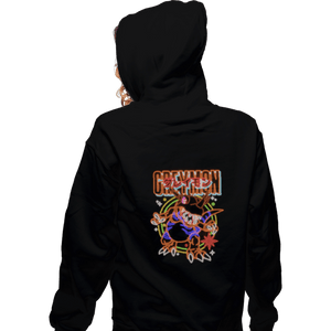 Shirts Zippered Hoodies, Unisex / Small / Black Neon Greymon