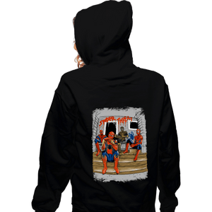 Daily_Deal_Shirts Zippered Hoodies, Unisex / Small / Black Spider Threat