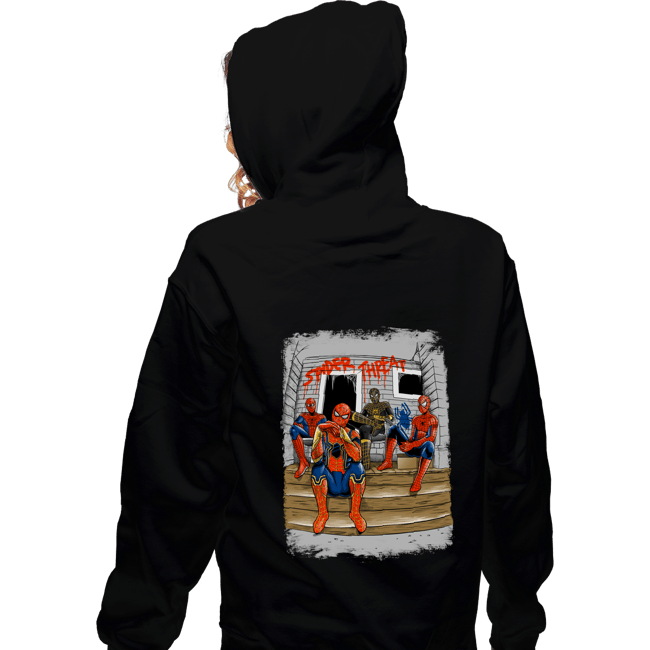 Daily_Deal_Shirts Zippered Hoodies, Unisex / Small / Black Spider Threat