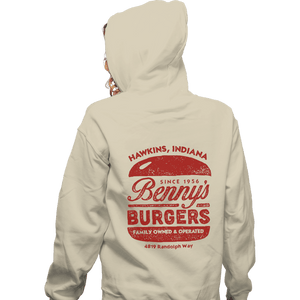 Shirts Zippered Hoodies, Unisex / Small / White Benny's Burgers